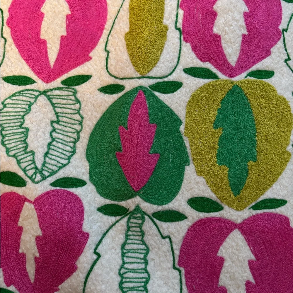 ANNIE SELKE Kit Kemp Oakley embroidered Apple pillow cover 20x20 Pine Cone Hill